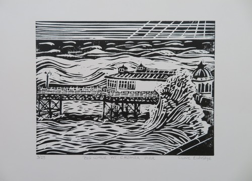 Big wave cromer pier - at,