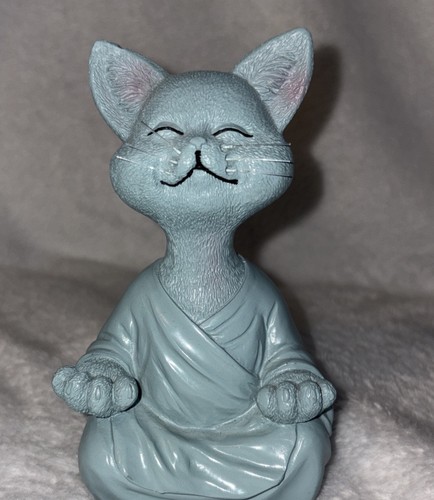 Buddha cat figurine meditation - figurine,