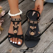 BOHEMIAN BEADED FLOWER SANDALS