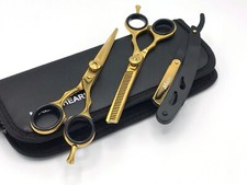 Professional Barber Salon Hair Cutting Thinning Scissors Hairdressing Set Gold