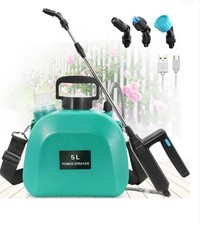 Battery Powered Sprayer 5L, Upgrade Electric Garden Sprayer with 3 Mist Nozzles,