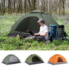 2 Person Camping Tent Camouflage Tent w/ Zipped Doors Handy Bag