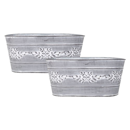 Grey metal leafy - metal, trough