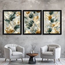 Gold and Teal Botanical Wall