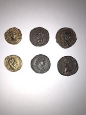 6 Roman Reproduction golden and brass Coloured Metal Coins