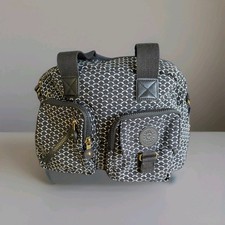 Great Condition Kipling Alvar Bag Black And White Pattern