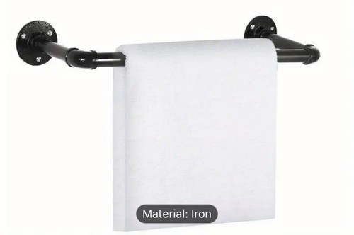 Industrial pipe towel bar - towel, wall