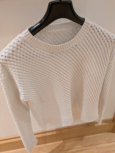 White knit cardigan small - white-knit,