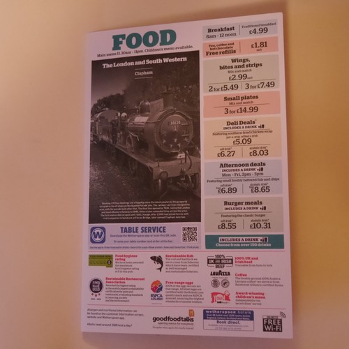 Wetherspoon menu the - wetherspoon,