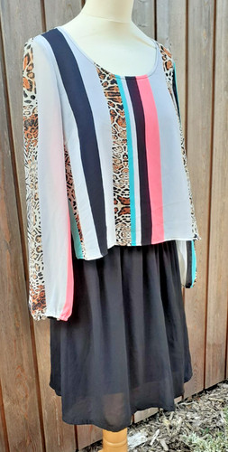 Traffic people chiffon dress - chiffon,