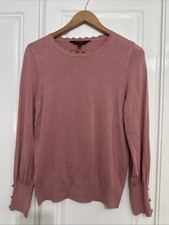 Lipsy Women’s Pink Jewel Detail Jumper UK Size 14