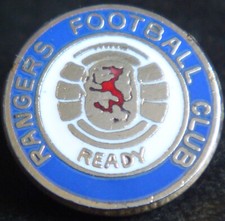 RANGERS FC Vintage club crest type badge Brooch pin In gilt 16mm Dia