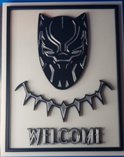 Fan Art - Welcome Sign (Black Panther) - 100mm wide, 3D Printed logo