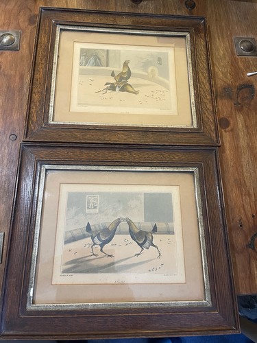 Pair oak framed antique - pair,