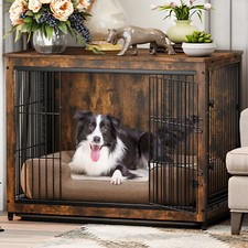 Wooden Wire Pet Kennel Double