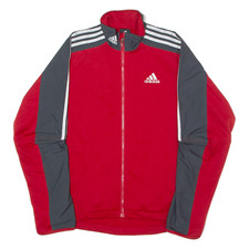 ADIDAS Mens Track Jacket Red Colourblock M