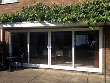 uPVC Sliding 4-Pane Inline Patio Doors / White, Oak, Mahogany, Rosewood