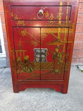 Chinese Red Lacquered Cabinets
