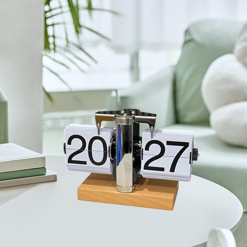 Flip down clock wood base - clock,