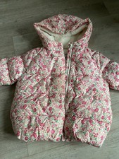 F&F Infant Girls Pink Floral Winter Padded Hooded Jacket Age3-4