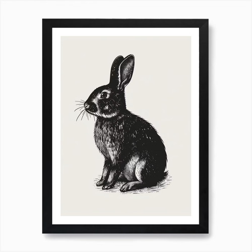 English spot blockprint rabbit - english,