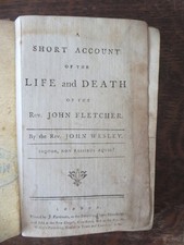 John Wesley - The Life and Death of John Fletcher 1786 - RARE 1ST - Methodist