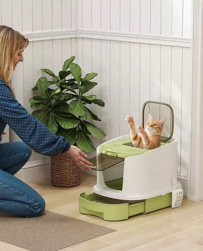 Pawhutcat litter box hooded - pawhutcat,