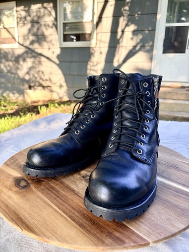 Red wing black leather zip - leather, up