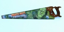 hand painted Frankenstein hot rod saw garage art