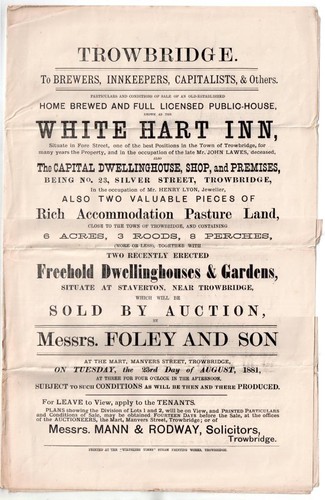 Trowbridge 1881 white hart - trowbridge,