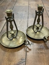 Pair Antique Brass Gimbal Wall