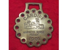 Heavy KB Vintage Cast Horse Brass of the Cardiff Harness Horse Parade 1991 #m27