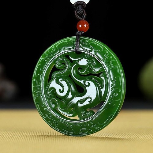 Jade dragon pendant gemstones - dragon,