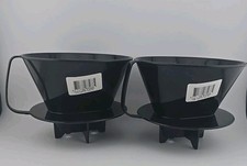 2x Black Plastic Coffee Dripper Pour Over Cone Filter Holder for Manual Brewing