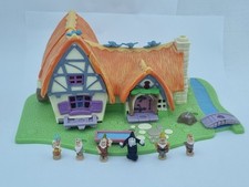 Vintage Polly Pocket Disney Snow White Cottage 6 Figures