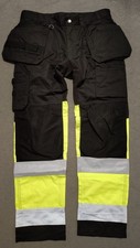 work mens BLAKLADER Hi Vis Trousers with Stretch 34W 32L holster pockets 1558