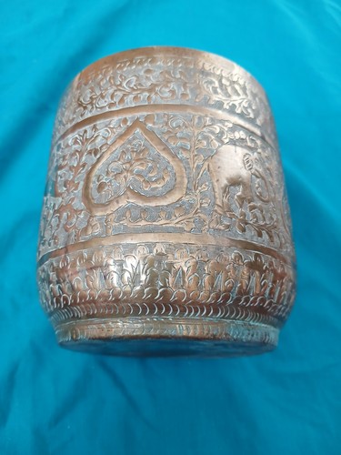 Antique indian etched copper - antique,