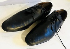 Men’s Real Leather Toe Punched Black Brogues Formal Shoes Red herring Size 9
