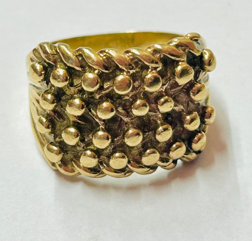 Large 9ct yellow gold row - gold, 4-row