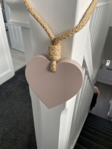 Handmade wooden heart curtain - wooden,
