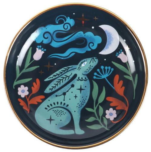 Moon gazing hare trinket dish - moon,