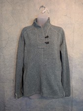 The North Face Sweater Womens Large Green Pullover Buttons Toggle Horn Collared