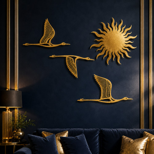 Set flying cranes wall - 3,