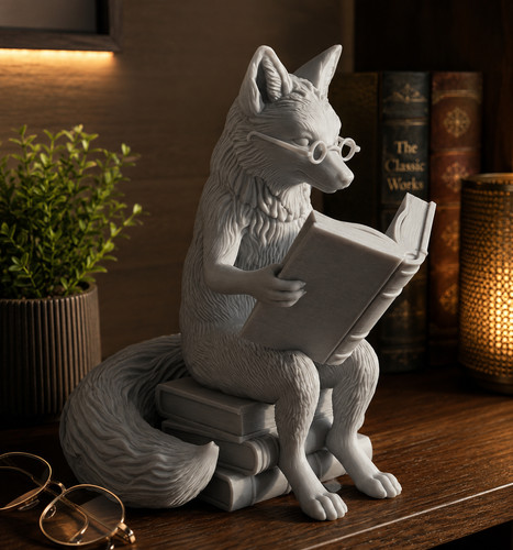 Reading fox ornament book - reading,