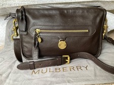 EXCELLENT Mulberry SOMERSET SATCHEL in CHOCOLATE BROWN Pebbled Leather & Dustbag