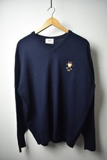 Glenbrae Navy Golf Jumper L Merino Wool RBG 1881 Embroidered Sweater