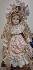 19" Porcelain Girl Doll Curly
