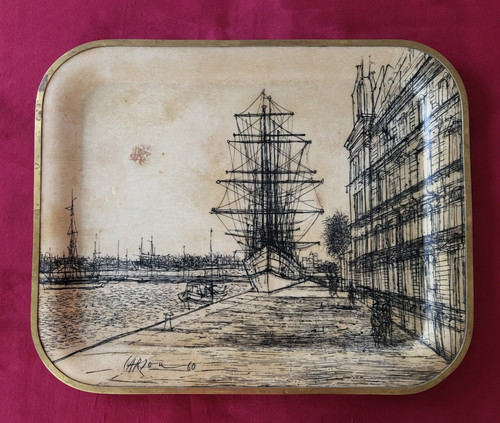 Jean carzou sign - tray,