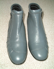 Pavers UK7/EU40 Ladies BRAND NEW Grey Leather Double Zipped Ankle Boots