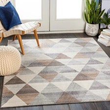 5x7 Tan Grey Area Rug